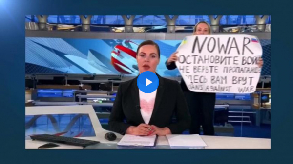 "Ihr werdet belogen" - Frau unterbricht russische Nachrichtensendung
